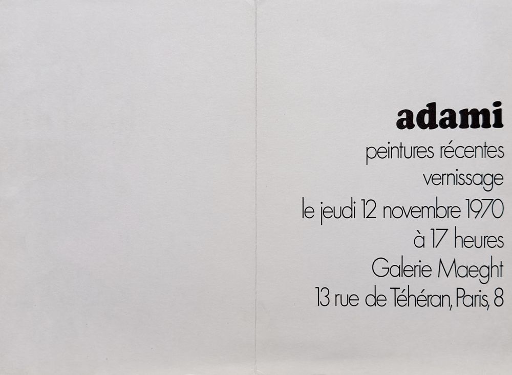 Carton d'invitation Galerie Maeght 1970