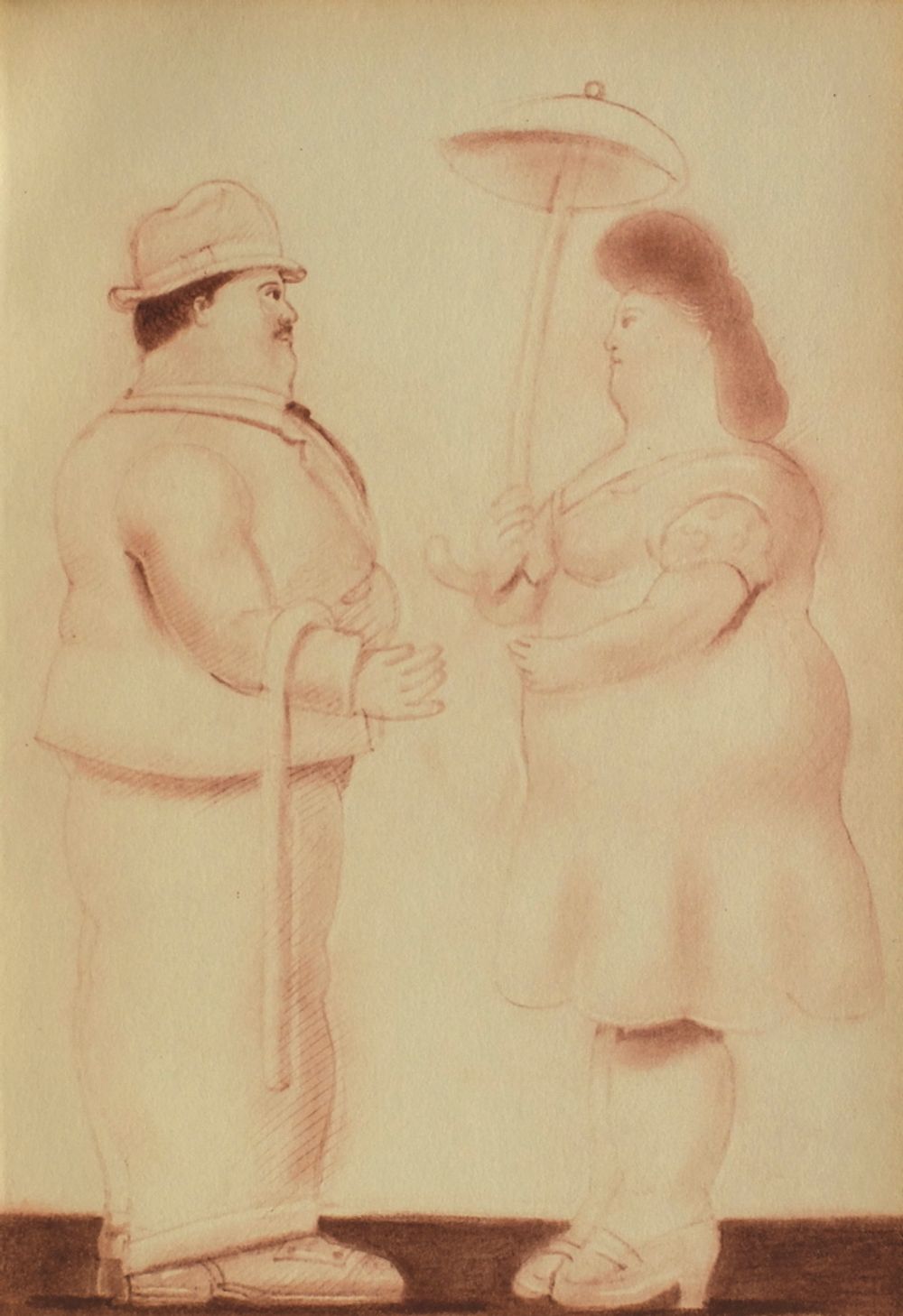 L'homme à la canne et la femme à l'ombrelle