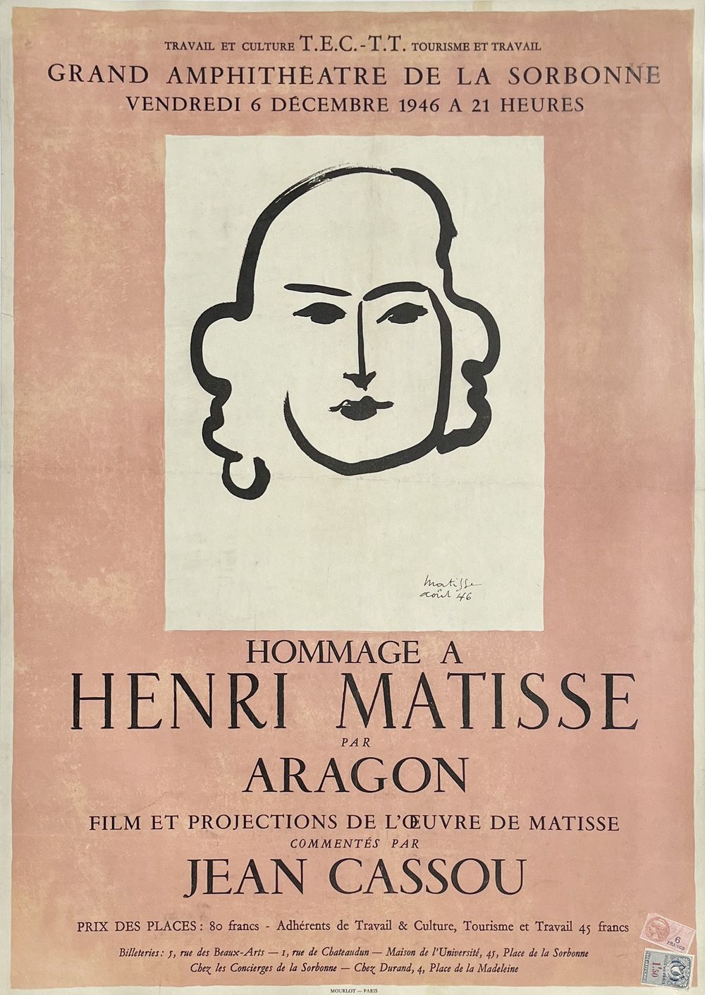 Expo 46 - Hommage à Henri Matisse par Aragon - Paris Sorbonne