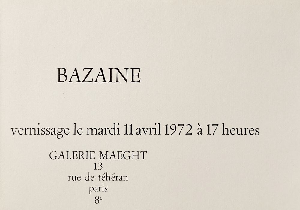 Carton d'invitation - Galerie Maeght 1972