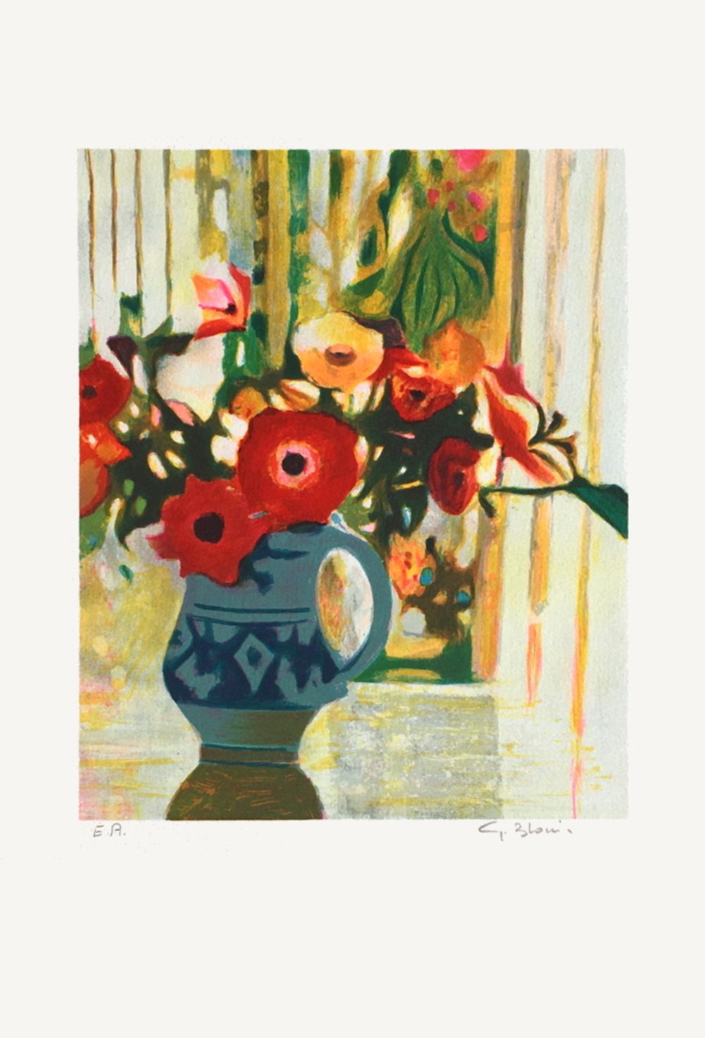 ＧＥＯＲＧＥＳ　ＢＬＯＵＩＮ　【庭のテーブル】lithograph GEORGES BLOUIN 【庭のテーブル】lithograph