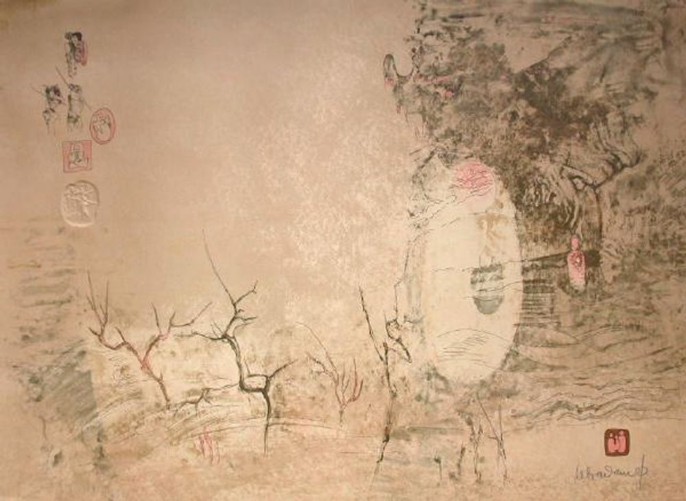 Paysage du Vietnam - effet de lumière sur la lagune