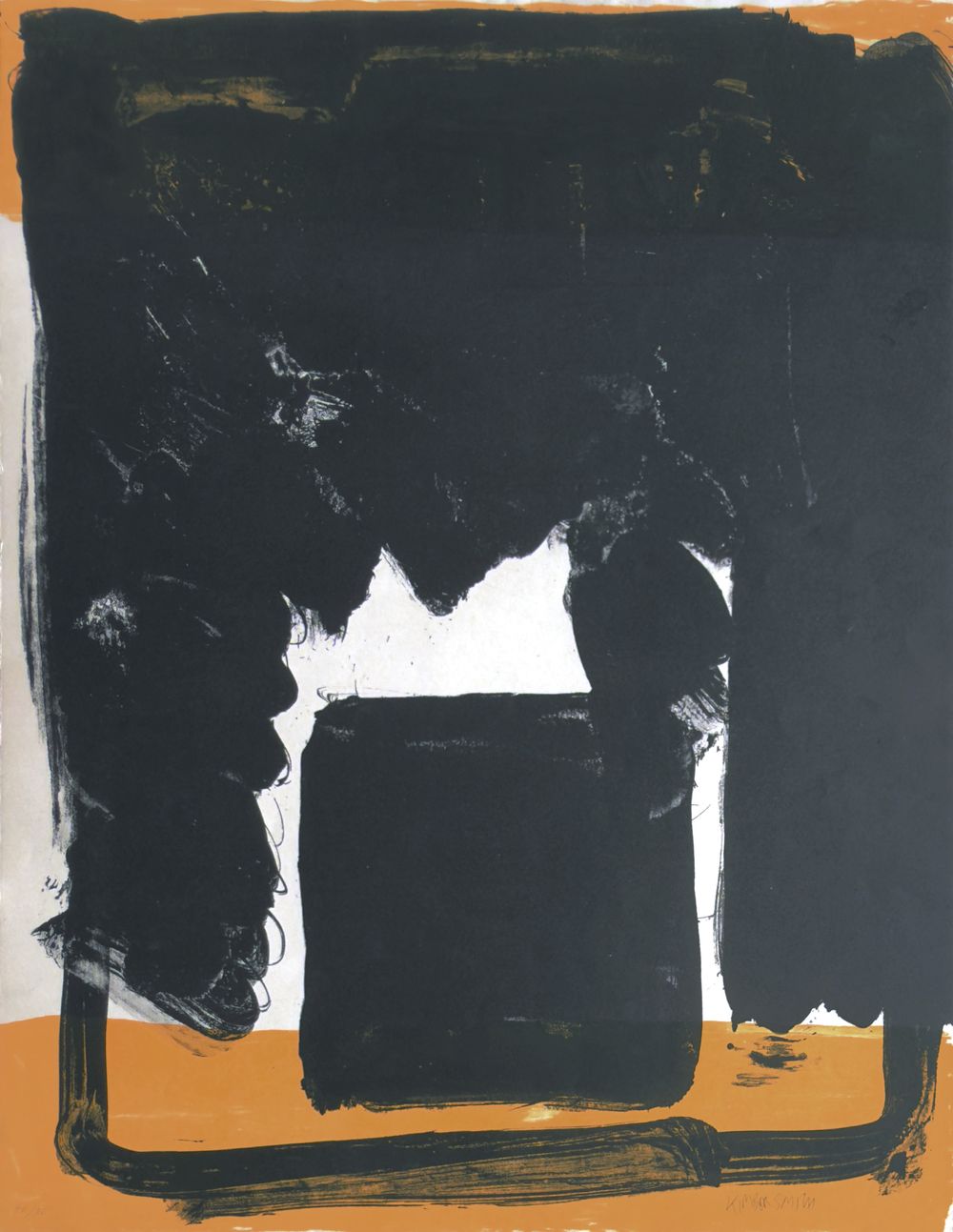 Composition abstraite en jaune et noir