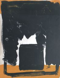 Composition abstraite en jaune et noir