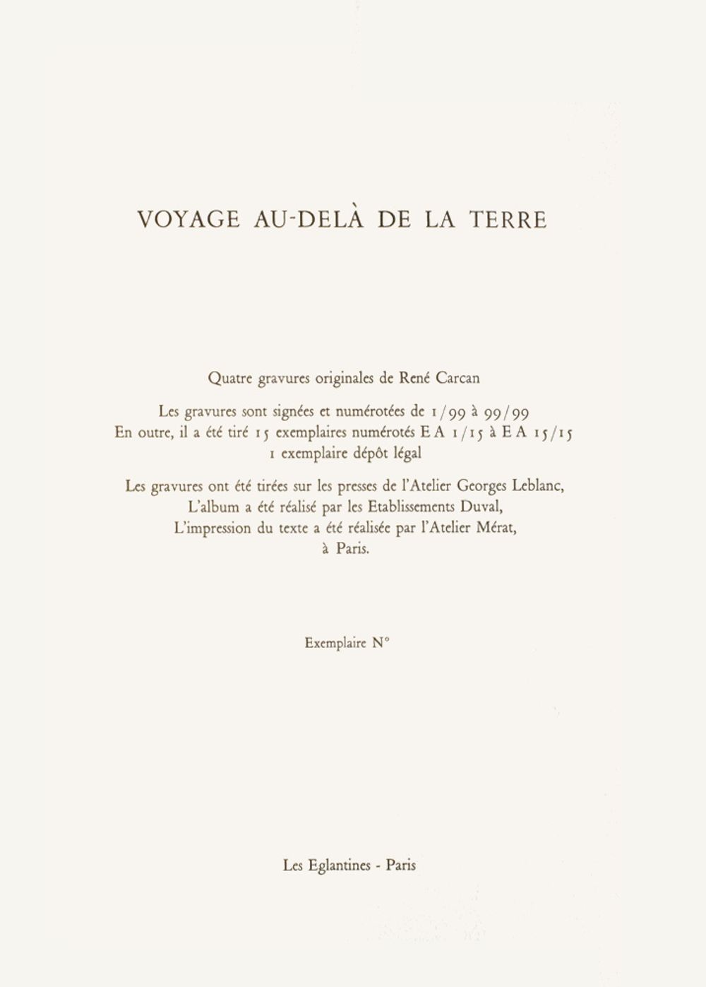 Voyage au delà de la Terre (portfolio of 4)