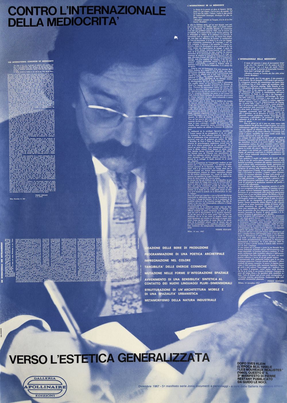 Contro l'internazionale della mediocrita - 3e manifesto di Pierre Restany