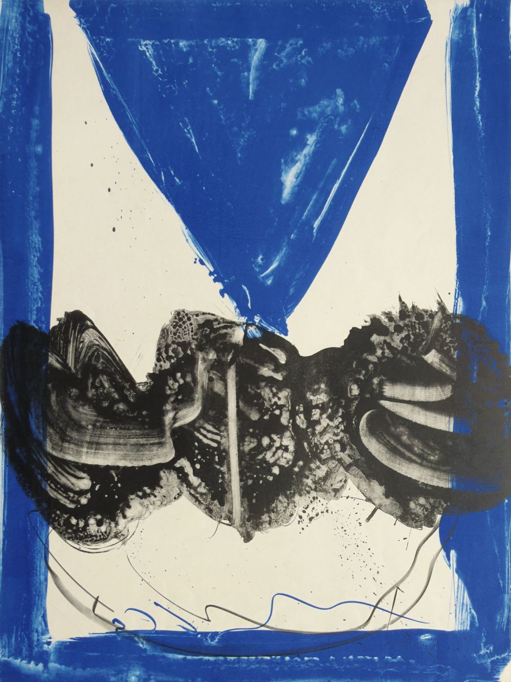 Composition abstraite en bleu et noir