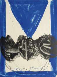 Composition abstraite en bleu et noir