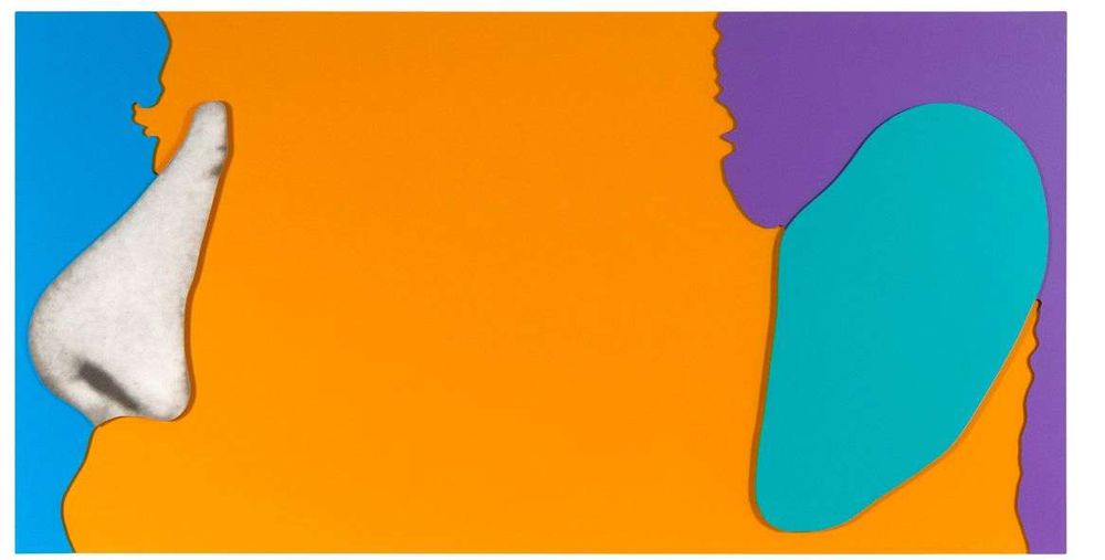 The Gemini series : Face with nose and green ear