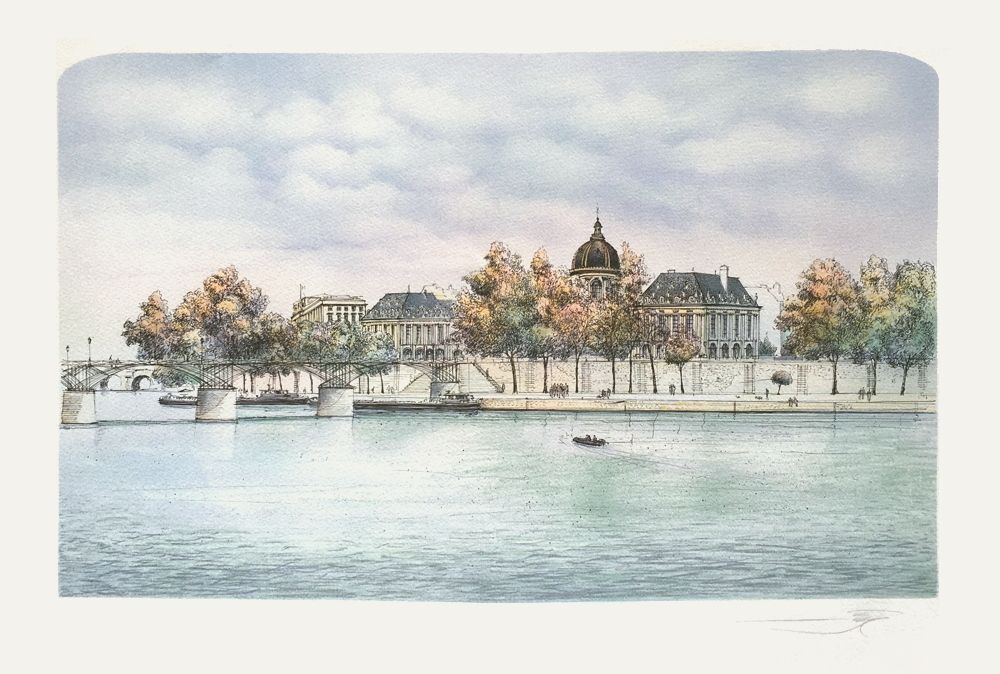 Paris - Le Palais de l'Institut et le Pont des Arts
