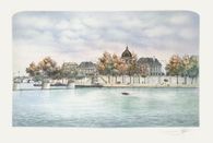 Paris - Le Palais de l'Institut et le Pont des Arts