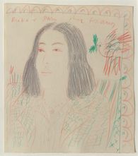 Drawings - Portrait de Reiko à Paris chez Fassianos