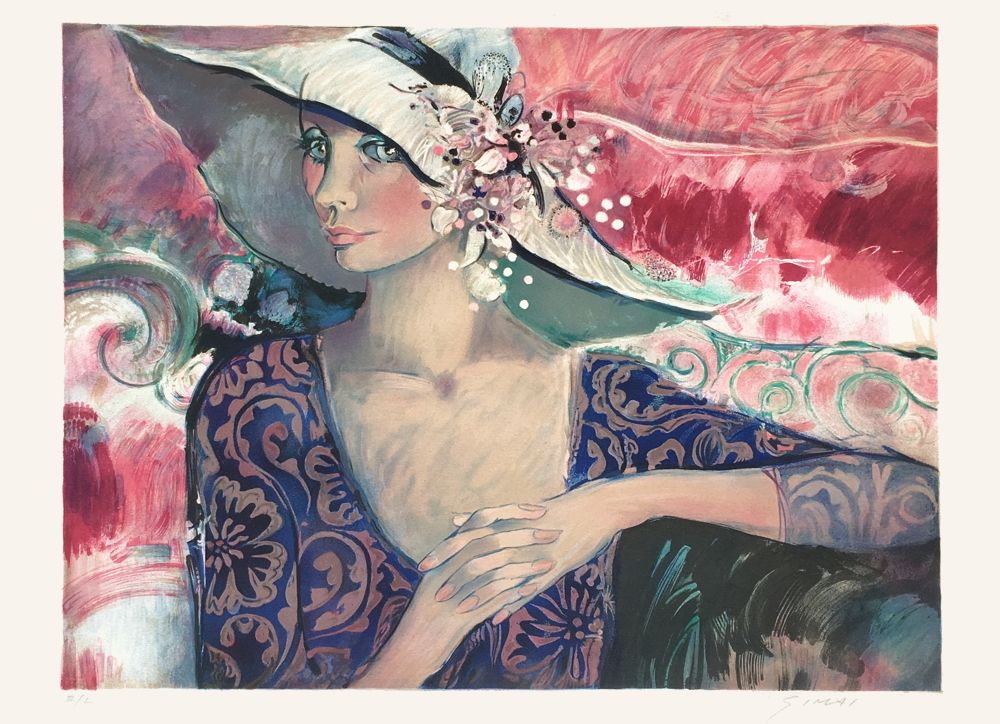 Femme au chapeau fleuri