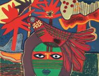 1984 - Femme et oiseau à l'arbre rouge