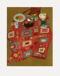Les primevères sur le kilim