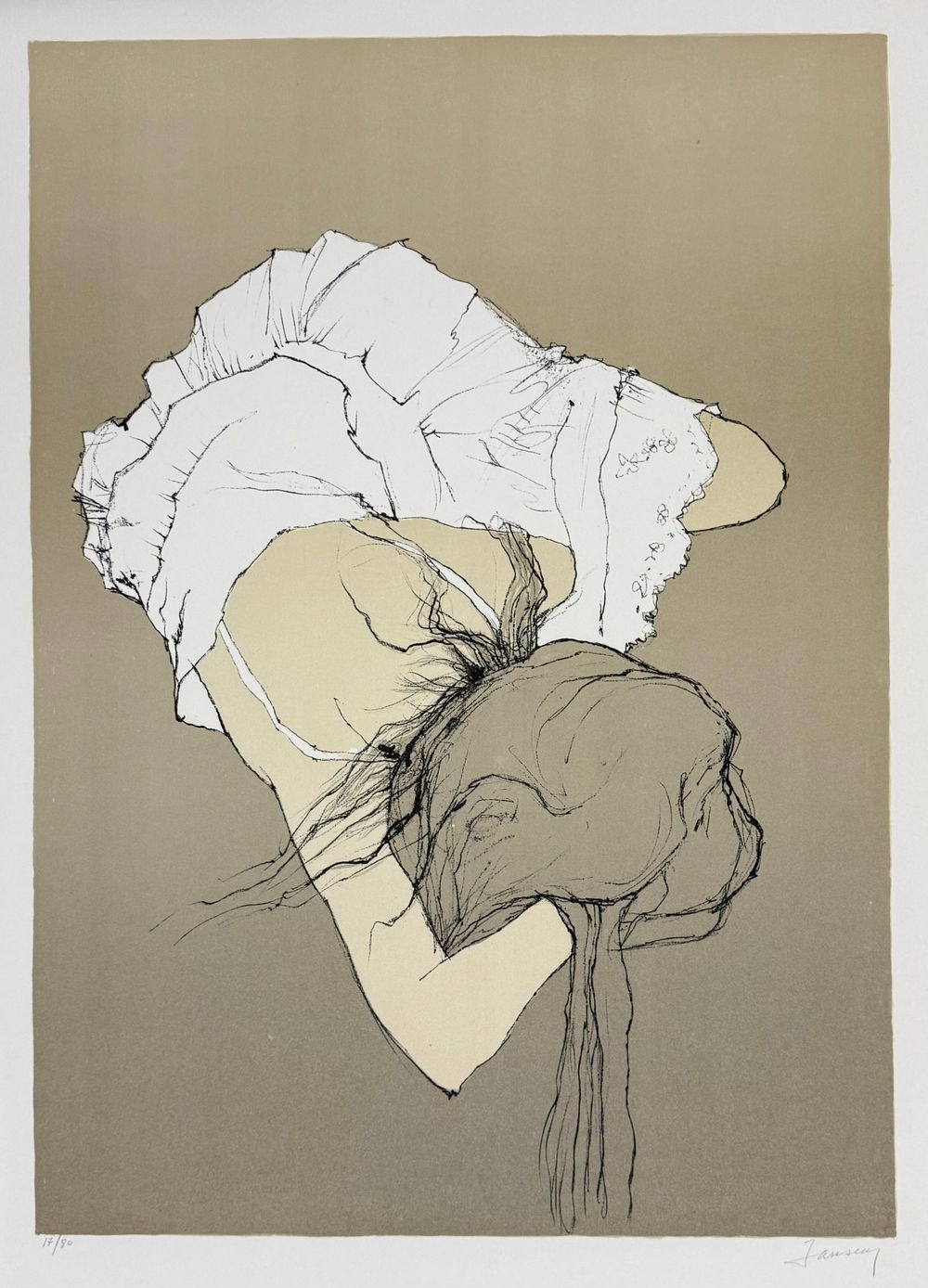 Jeune fille au jupon brodé