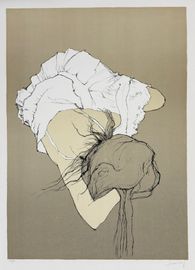 Jeune fille au jupon brodé