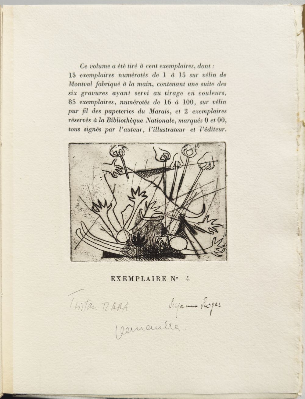 Sans coup férir (suite of 12 etchings - book signed by Tzara and Roger)