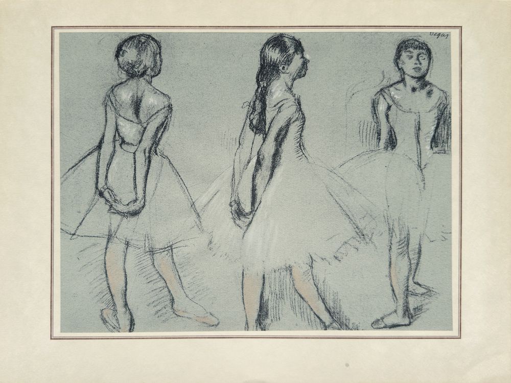 Pastels et dessins - Etude de trois danseuses