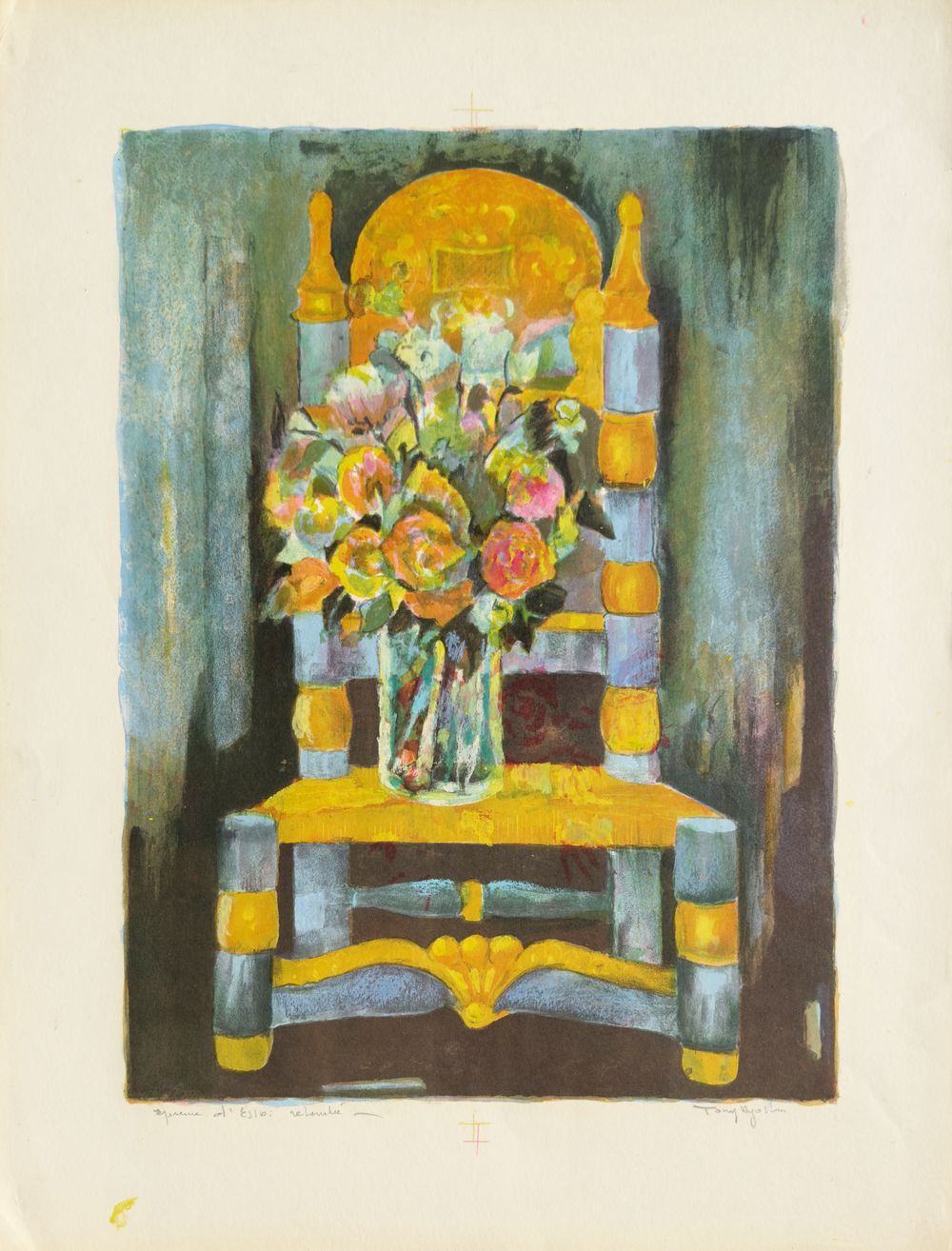 Le bouquet sur la chaise
