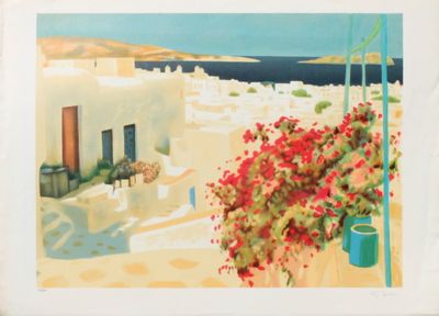 ＧＥＯＲＧＥＳ　ＢＬＯＵＩＮ　【庭のテーブル】lithograph GEORGES BLOUIN 【庭のテーブル】lithograph