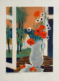 Bouquet d'anémones et de marguerites