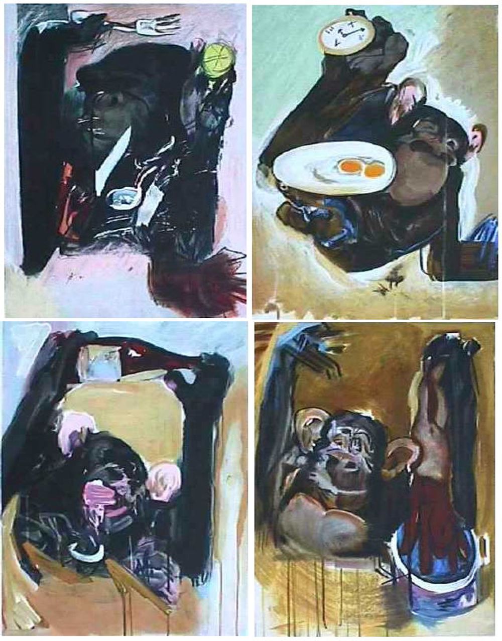 Les quatre singes (Portfolio de 4 estampes)