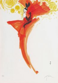enrubannée de rouge