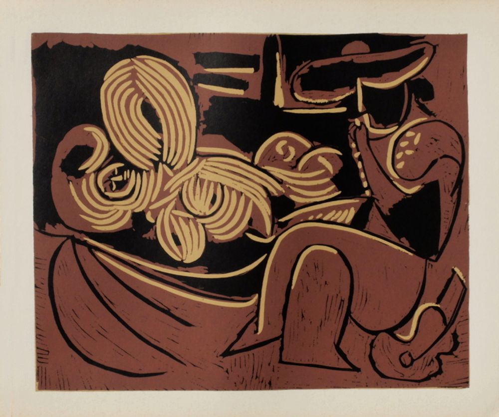 LC - Femme couchée et homme à la guitare