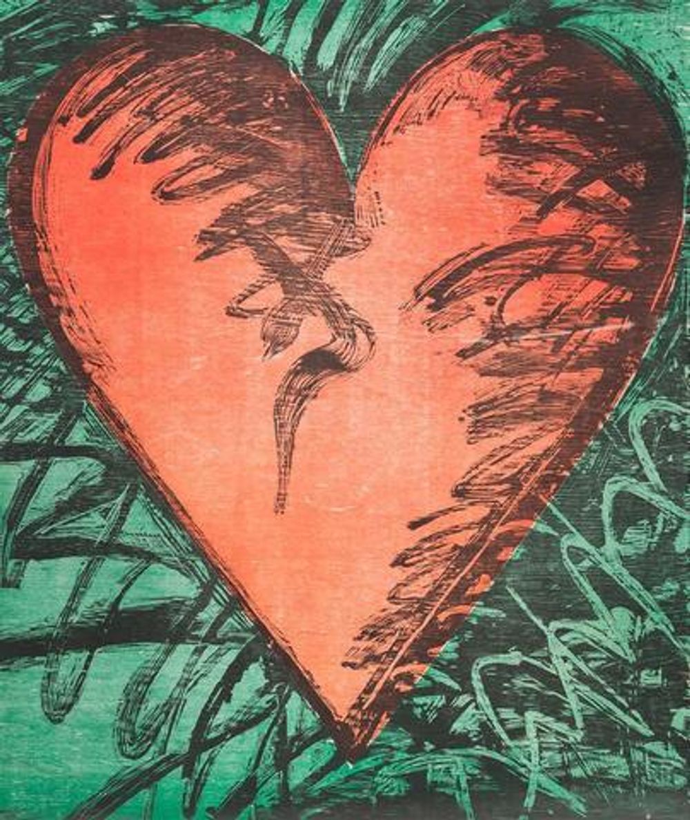 Rancho woodcut heart