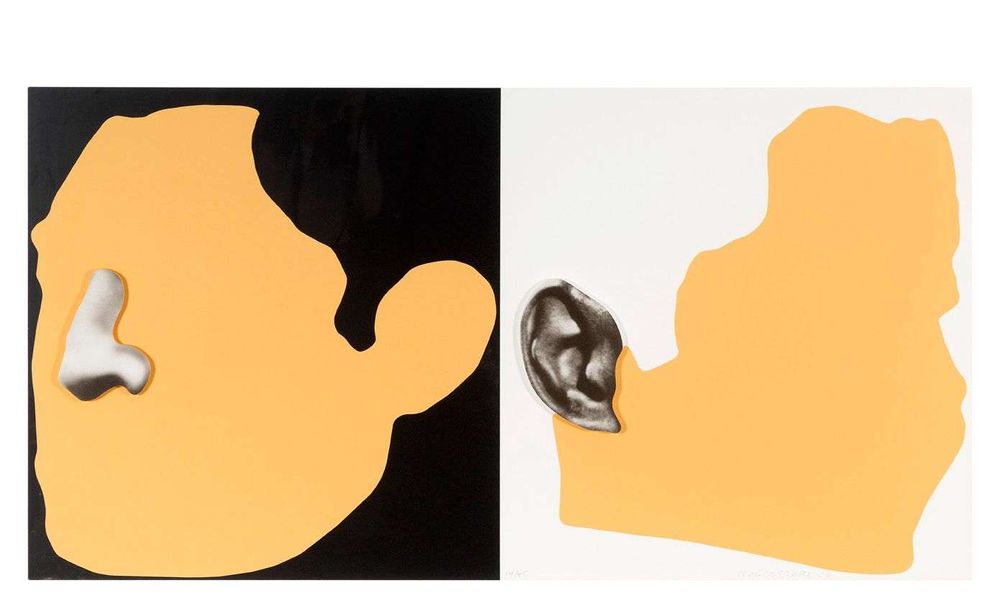 The Gemini series : Two Profiles, One with Nose (B & W)| One with Ear (B & W)