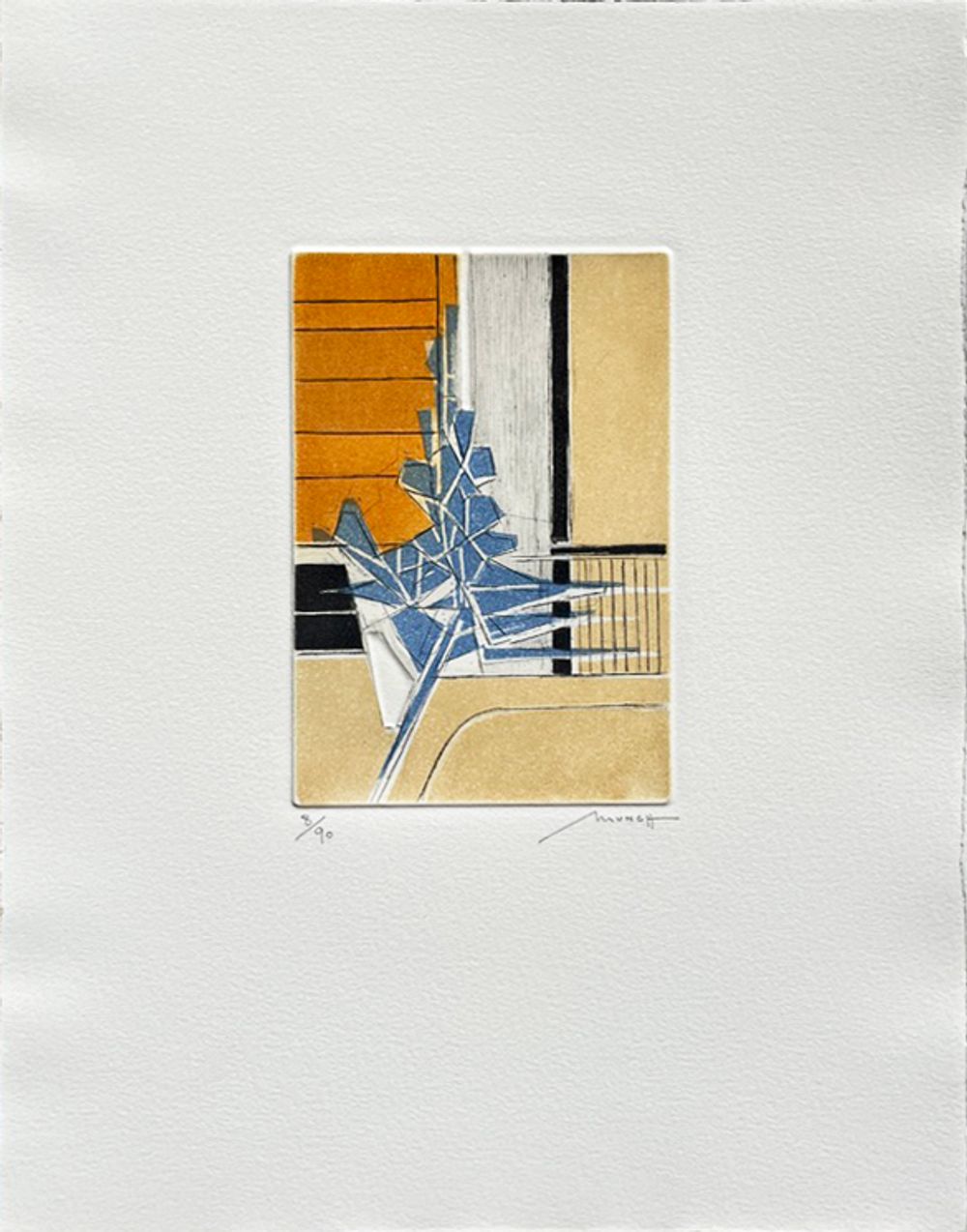 Hier - 1 pastel et 7 gravures signés 