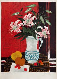 Fleurs de lys et cerises II   