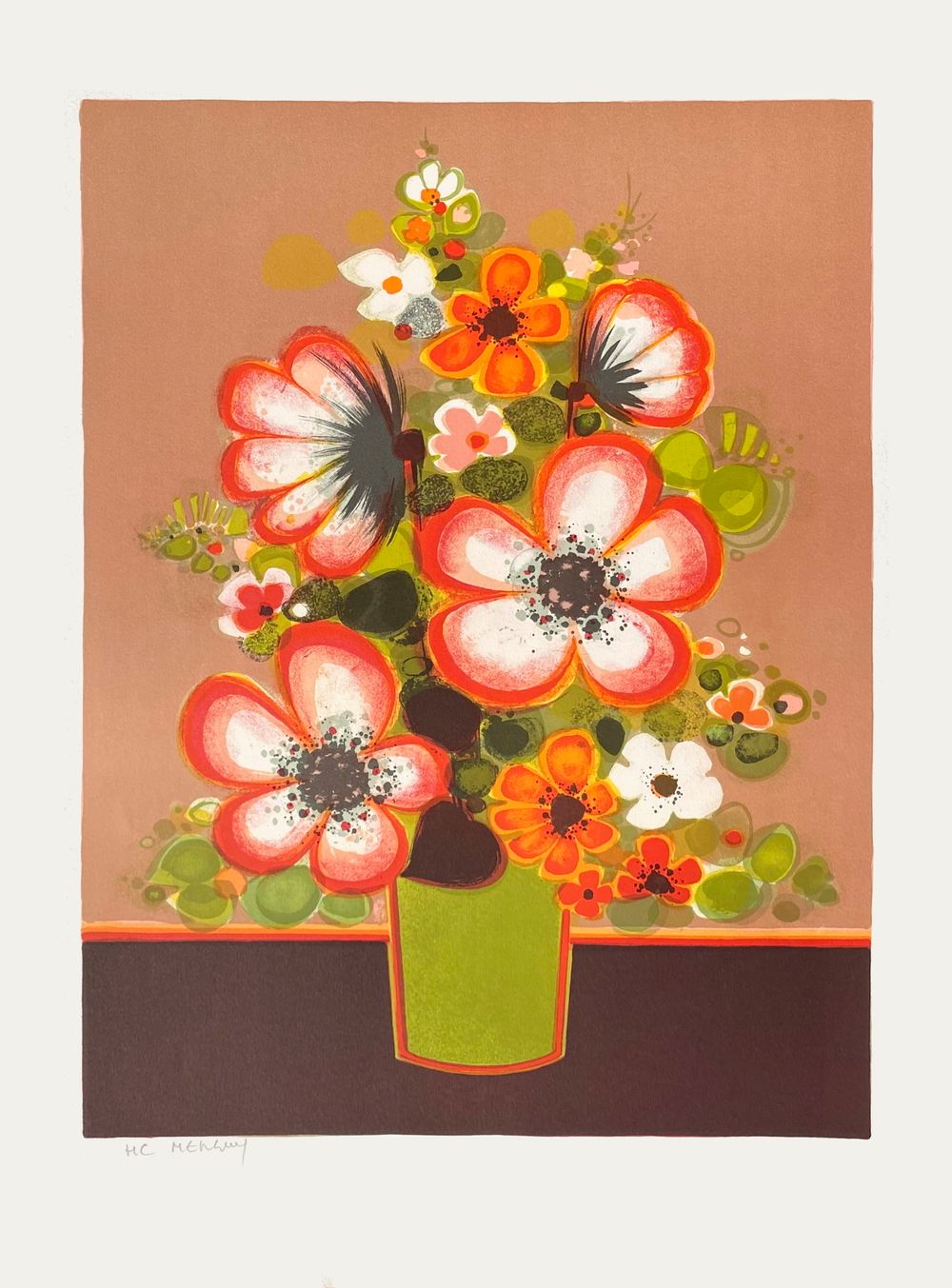 1985 - Bouquet au vase vert