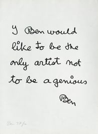 I Ben would like to be the only artist...