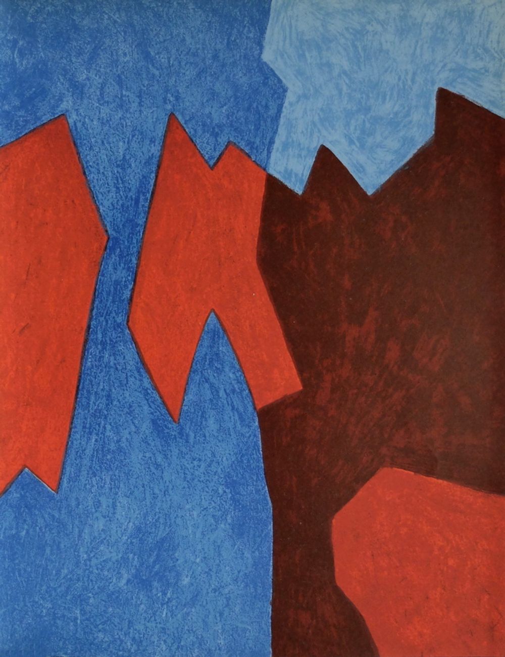 Composition rouge et bleue