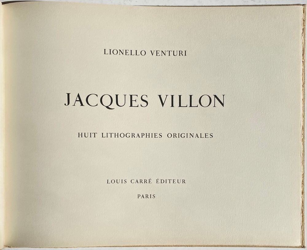 Jacques Villon / Lionello Venturi (portfolio of 8)