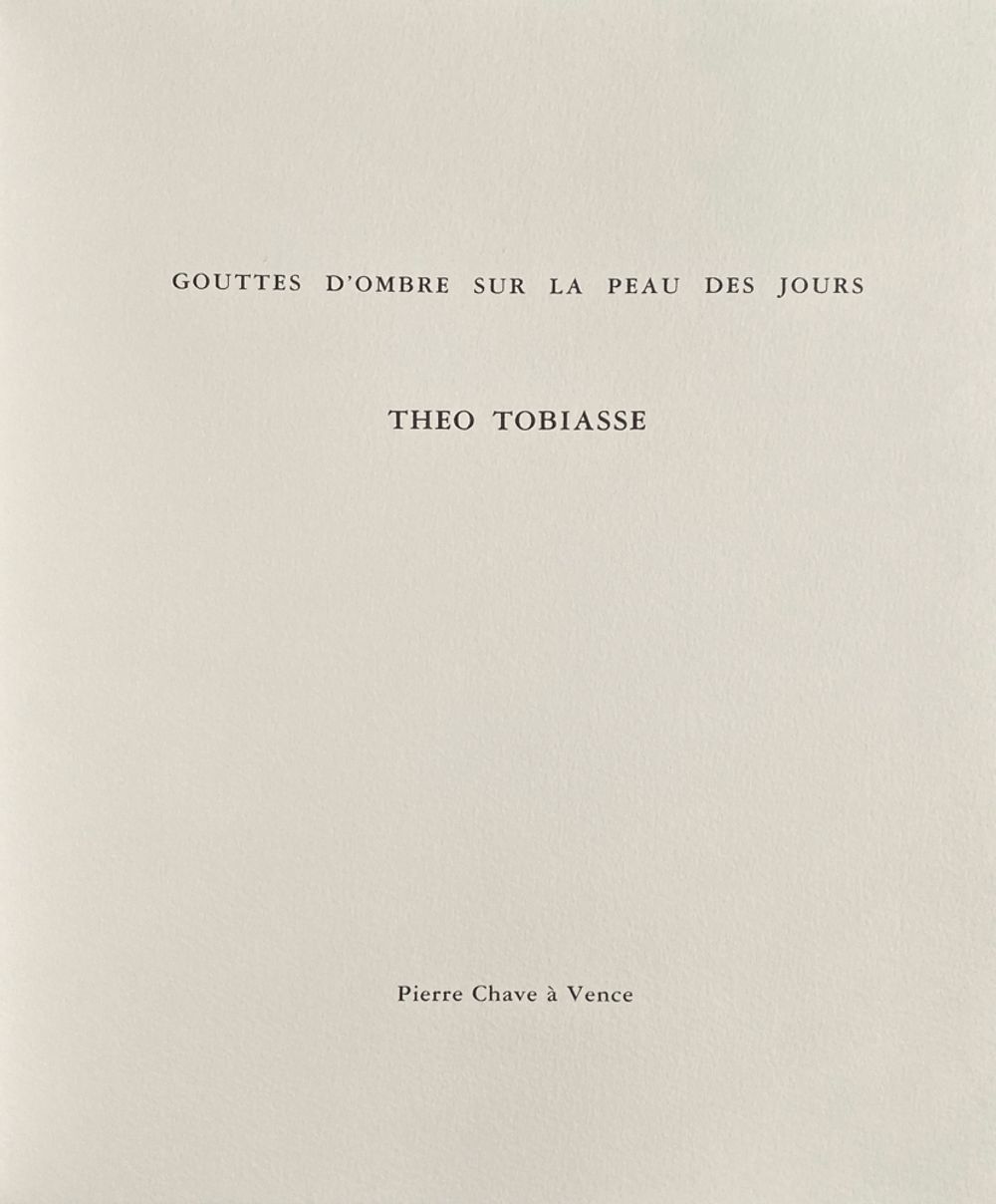 Gouttes d'ombre sur la peau des jours (6 gravures)