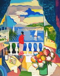 French Riviera - Cannes, femme à la fenêtre
