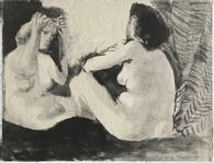 La flûte double - Deux femmes nues