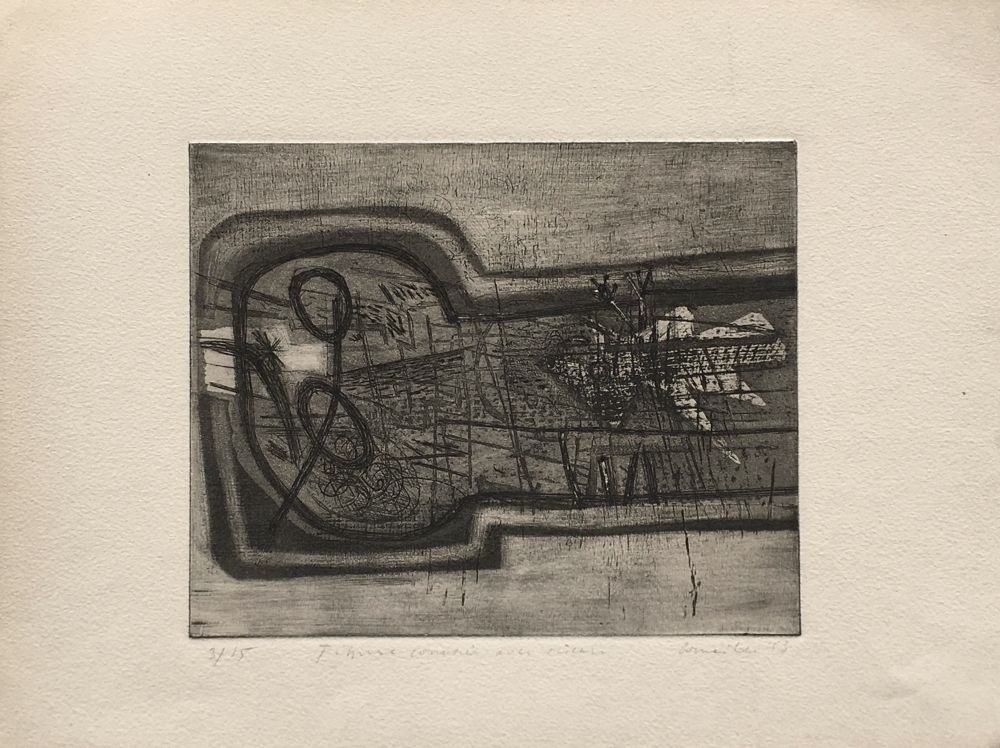 1953 - Figure couchée avec oiseau