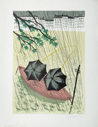 Les pêcheurs sous la pluie