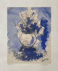 Bouquet de fleurs à l'aquarelle par Henri Deschamps