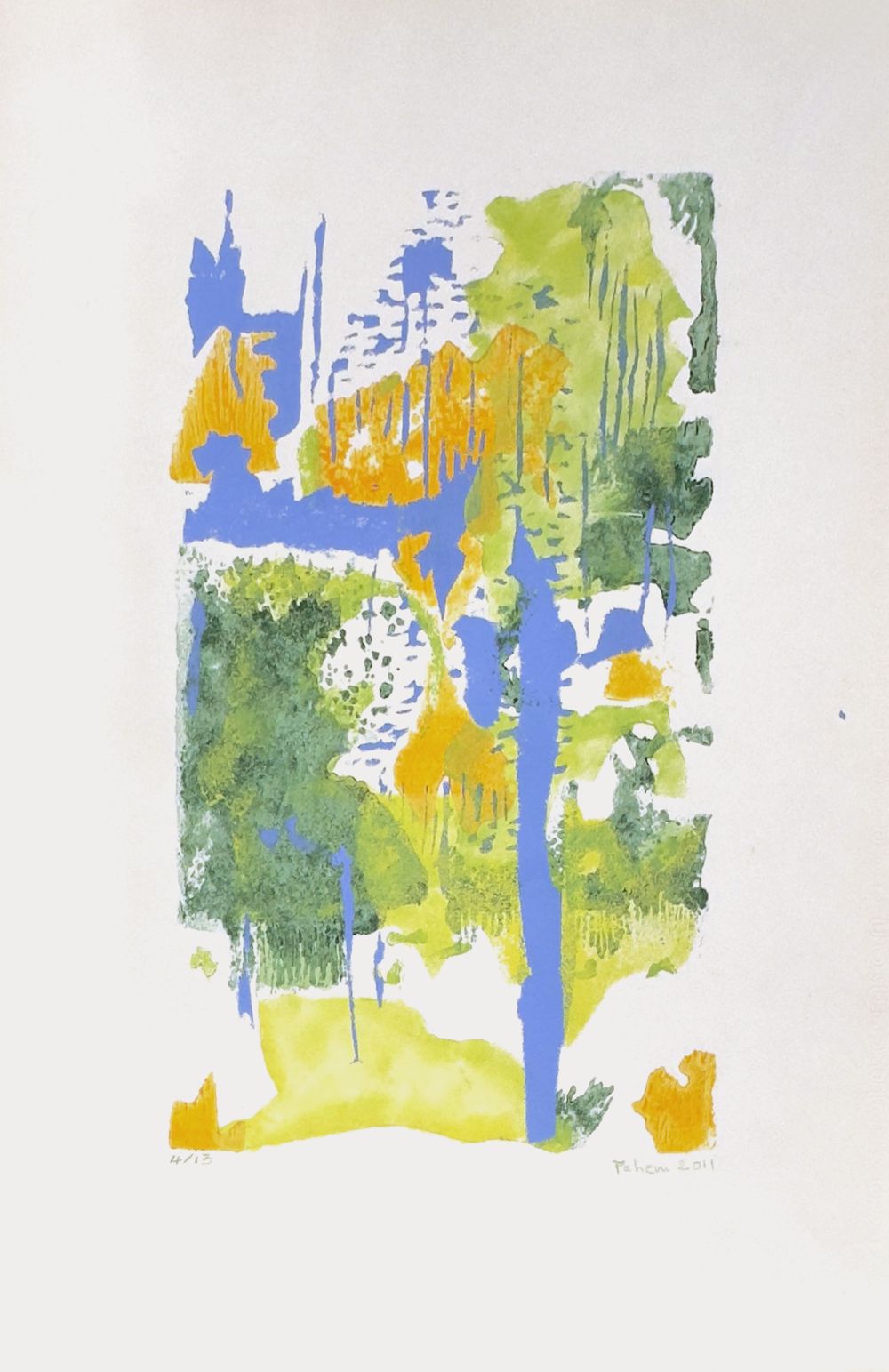 Paysage au tronc bleu