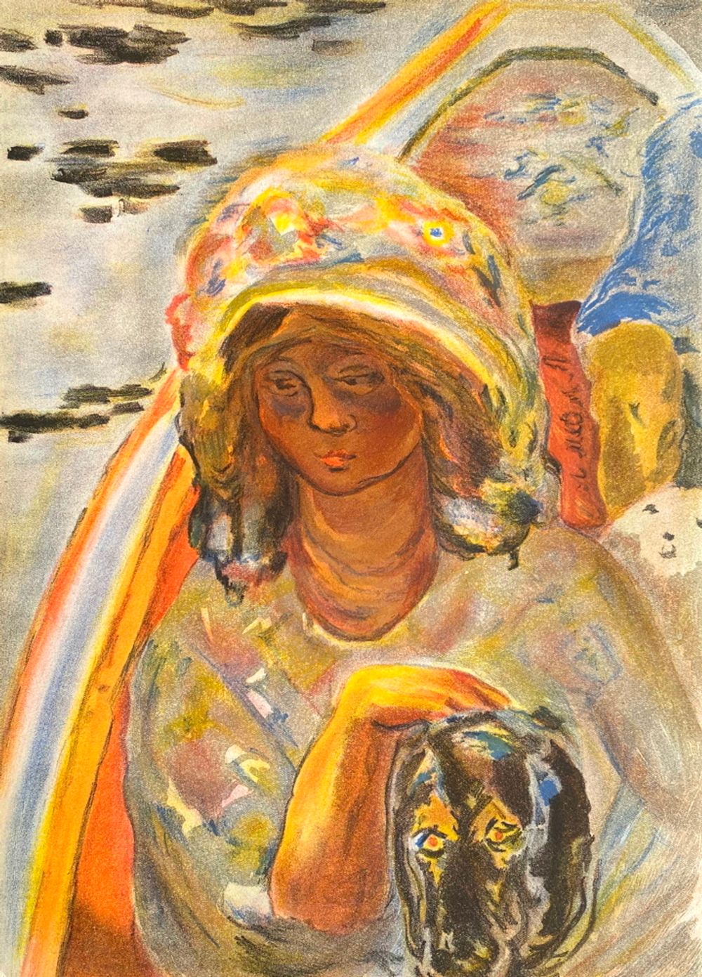 Jeune fille dans une barque