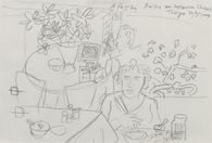 Drawings - Reiko au restaurant chinois - Tokyo 