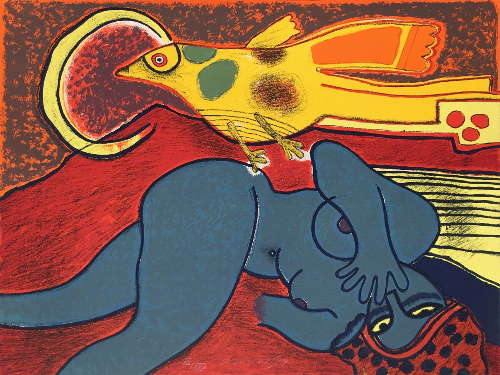 1984 - Femme et oiseau jaune