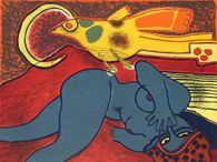 1984 - Femme et oiseau jaune