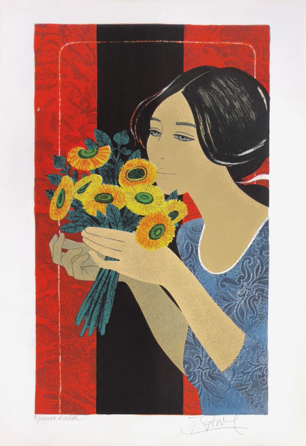 Femme au bouquet