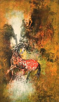 Paysage du Vietnam - cheval en liberté